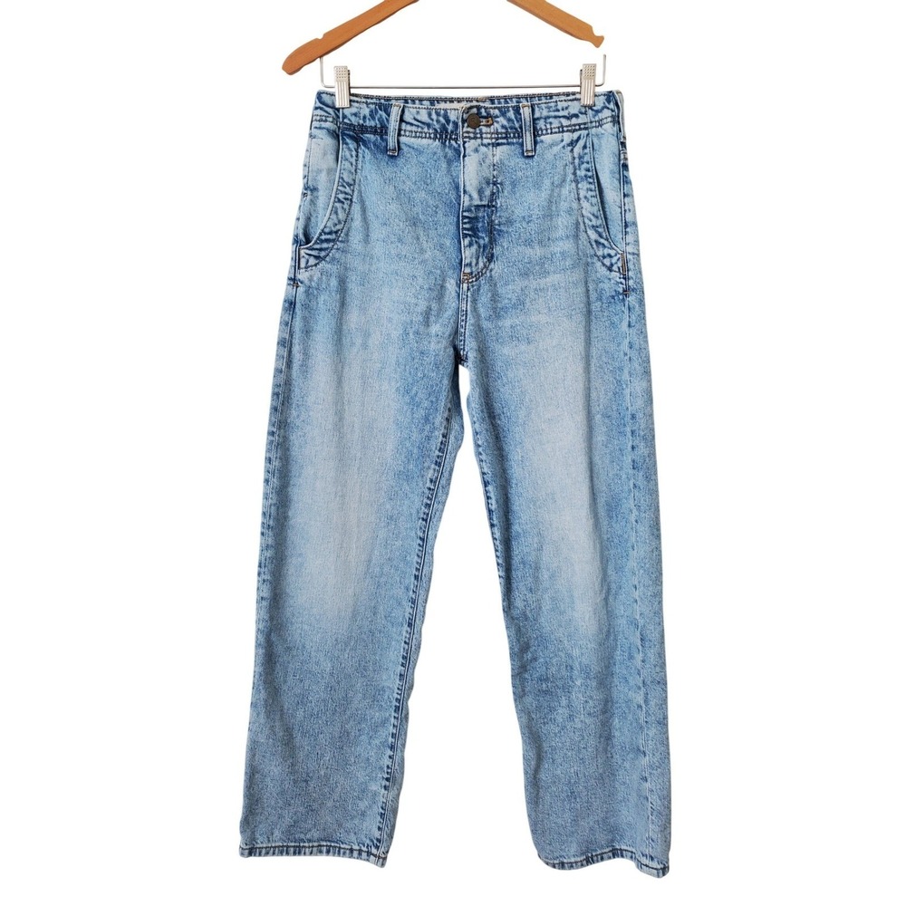 Pilcro Anthropologie 26 High Rise Crop‎ Lonnie Acid Wash Jeans